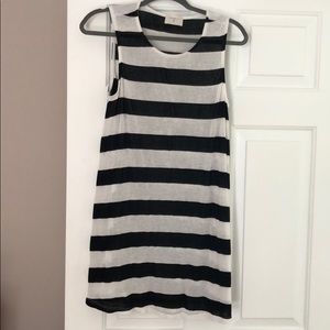 Black and white striped dress